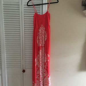 Coral/pink maxi dress